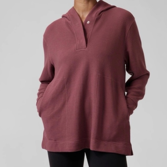Athleta Sweaters - Athleta Women's Coaster Waffle Hoodie in Tawny Rose Size Small